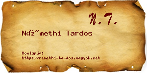 Némethi Tardos névjegykártya